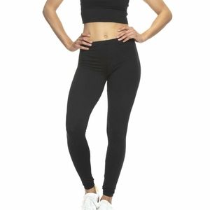 FELINA Velvety Soft Lightweight Leggings 2-Pack Medium Black & Beech (green)